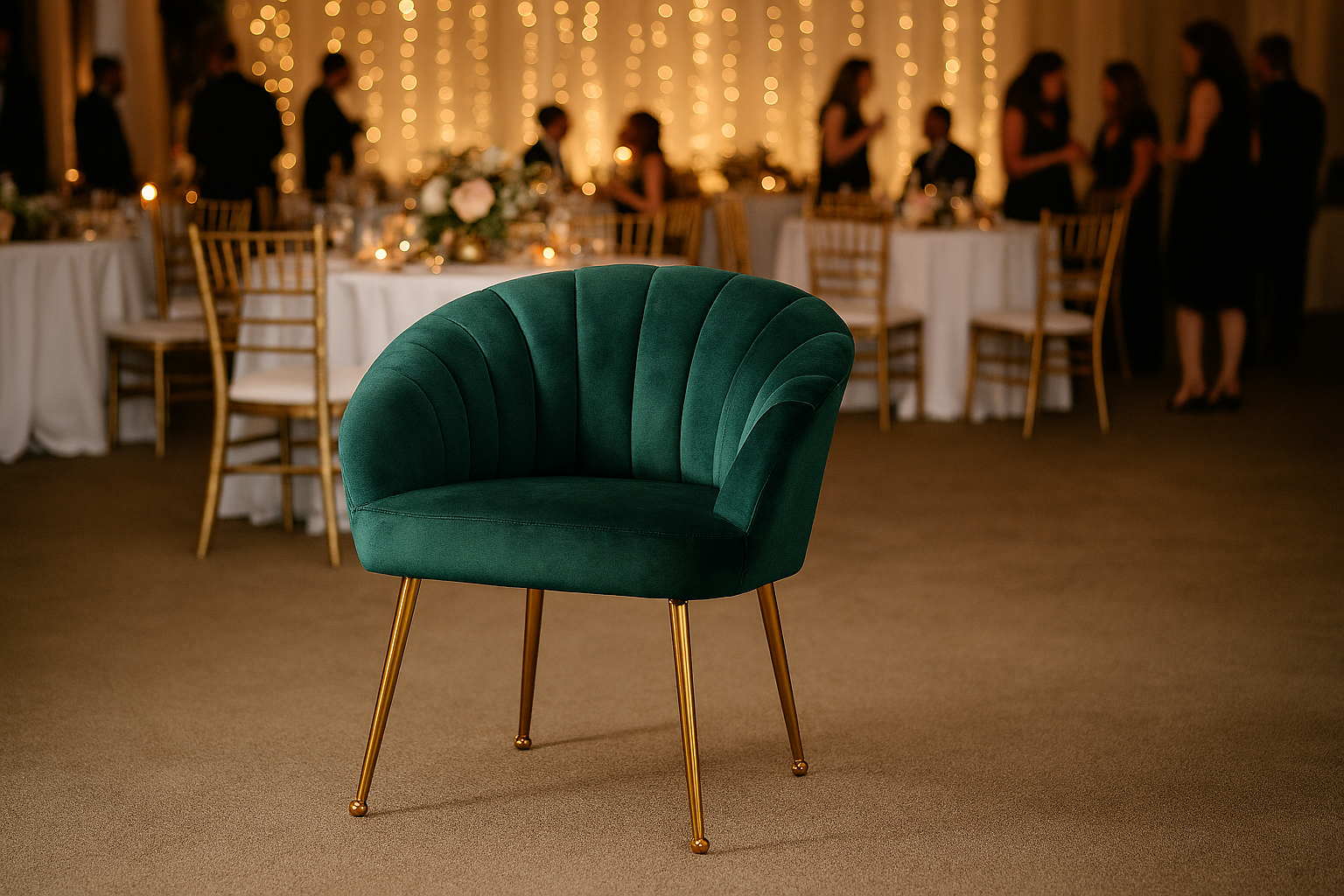 green velvet chair
